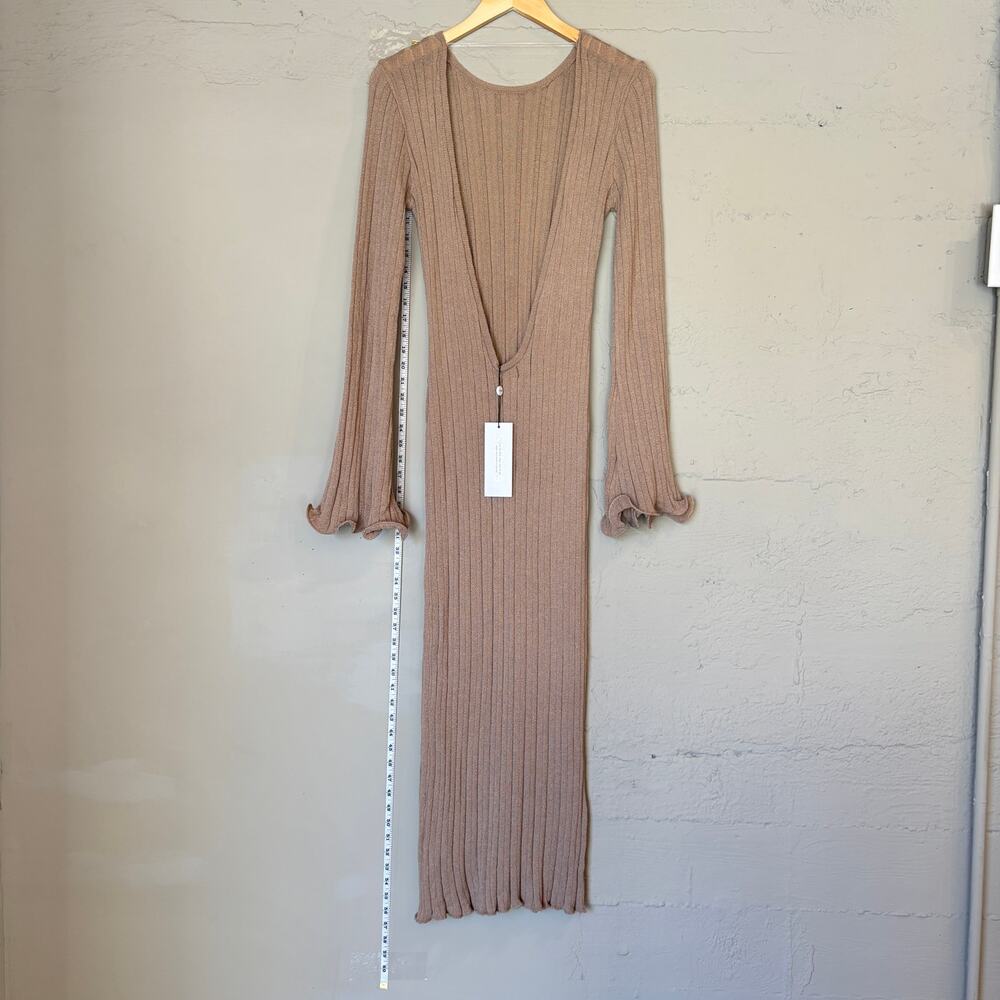 SNDYS REVOLVE Baha Long Sleeve Maxi Dress in Tan Women's Medium - Picture 3 of 10